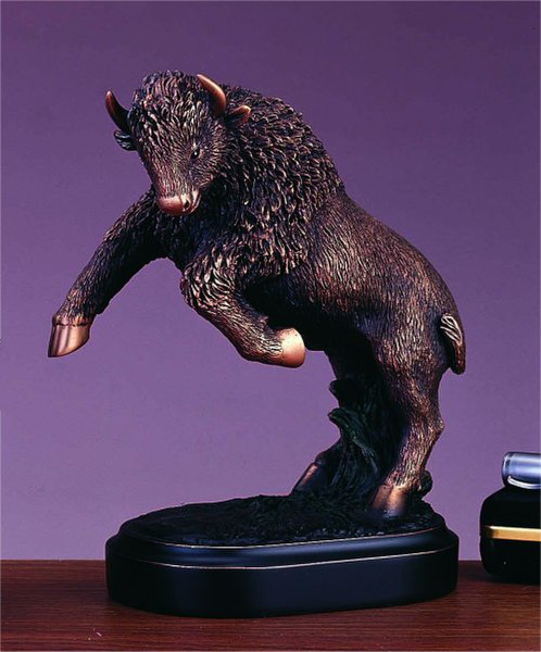 Buffalo Sculpture Rearing Americana Decor Wildlife